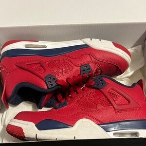 Jordan Air 4 Retro GS in Red and White